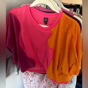 Block color crop top